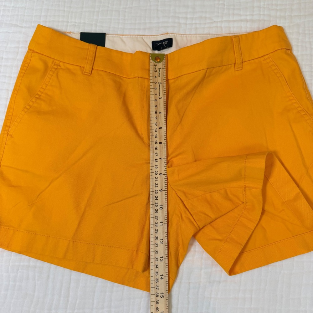 J.Crew 5" Chino Shorts Women's Size 12 Bright Yellow Cotton Preppy Summer NWT - Picture 8 of 9